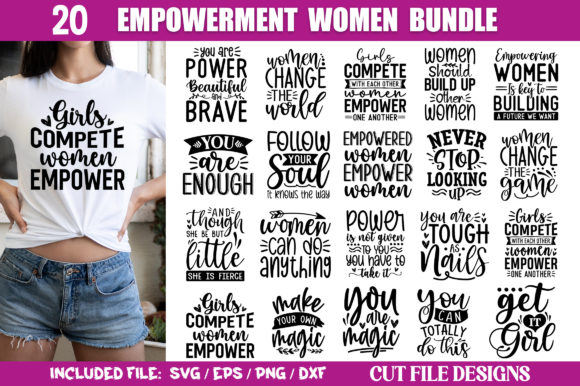 Empowerment Women Quotes SVG Bundle for T-Shirt Designs and Graphics