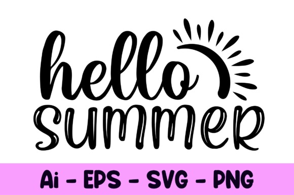 Hello Summer T-shirt Svg - A Graphic Print Template for Creative Projects