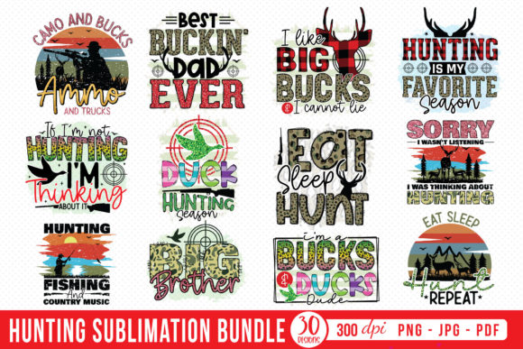Hunting Sublimation Bundle for Crafts and Graphics