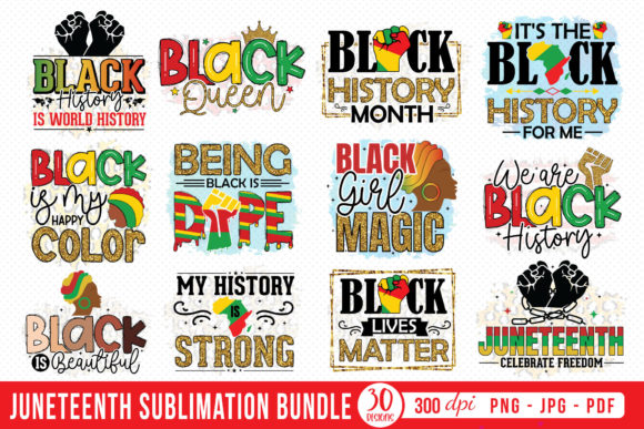 Juneteenth Sublimation Bundle for Crafts and Graphics