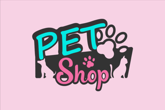 Lettering Pet Shop Advertising Logo for Graphics and Logos