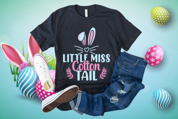 Little Miss Cotton Happy Easter T-Shirt Design for Local Brands