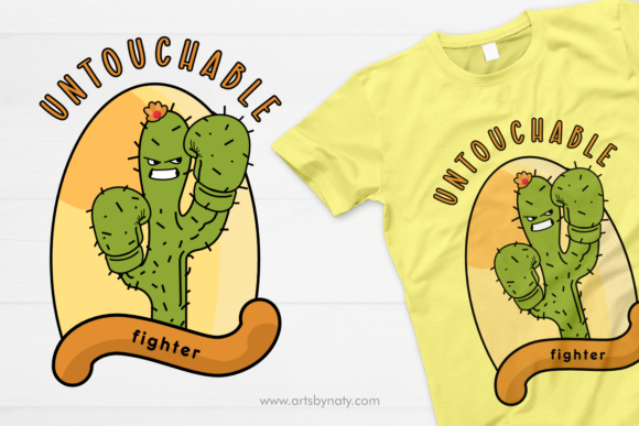 Untouchable Fighter Cactus Illustration for Branding and Marketing